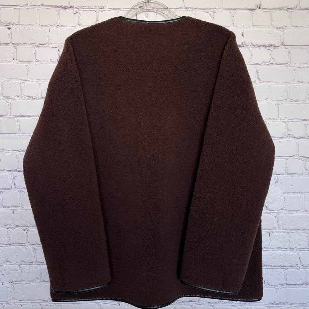 REBECCA MINKOFF Chocolate Brown Shearling Toggle Jacket--NWT--M - Picture 4 of 15